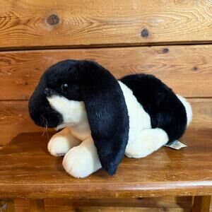 Russ Yomiko Classics Black White Lop Ear Bunny Rabbit 11" Plush Stuffed Animal